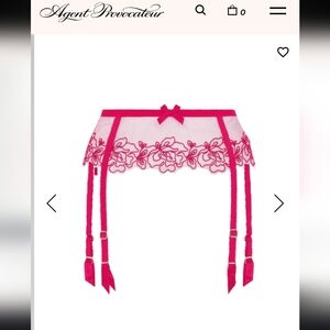 Agent Provocateur Elegant Juni Pink Lace Suspender